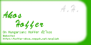 akos hoffer business card